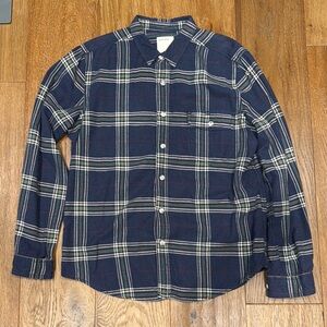 Navy Blue Plaid Shirt